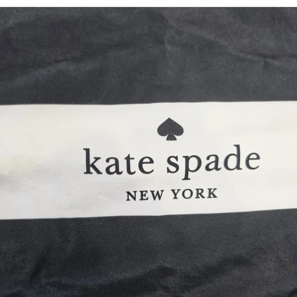 Kate Spade New York Striped Nylon Tote Bag Black White Large Shoulder Bag